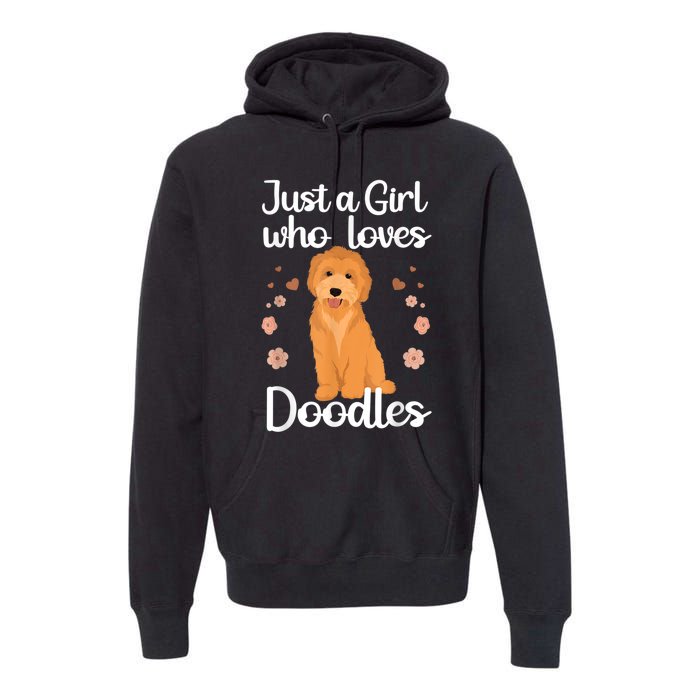 Cute Doodle Art For Women Mom Golden Doodle Dog Lovers Premium Hoodie