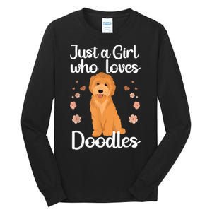 Cute Doodle Art For Women Mom Golden Doodle Dog Lovers Tall Long Sleeve T-Shirt