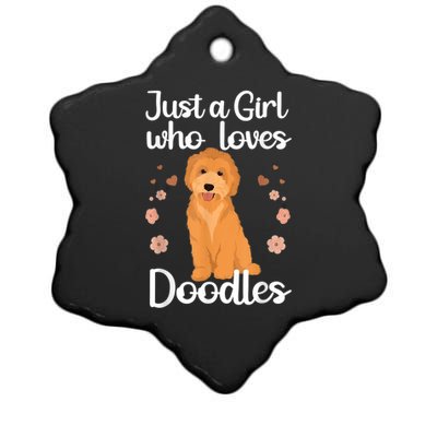 Cute Doodle Art For Women Mom Golden Doodle Dog Lovers Ceramic Star Ornament