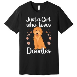 Cute Doodle Art For Women Mom Golden Doodle Dog Lovers Premium T-Shirt