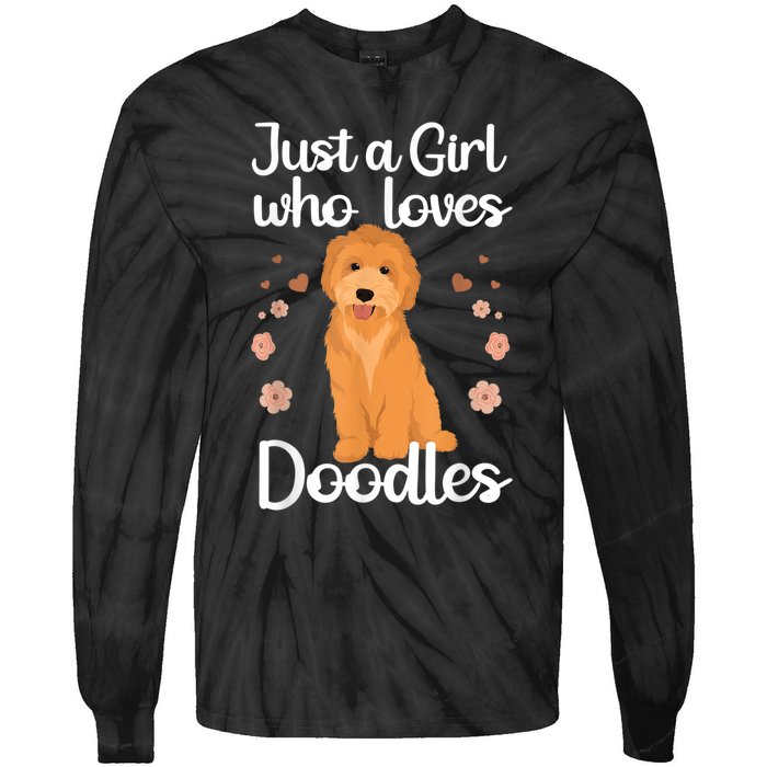 Cute Doodle Art For Women Mom Golden Doodle Dog Lovers Tie-Dye Long Sleeve Shirt