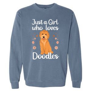 Cute Doodle Art For Women Mom Golden Doodle Dog Lovers Garment-Dyed Sweatshirt