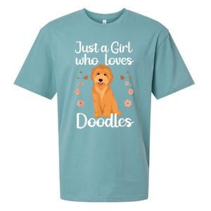 Cute Doodle Art For Women Mom Golden Doodle Dog Lovers Sueded Cloud Jersey T-Shirt