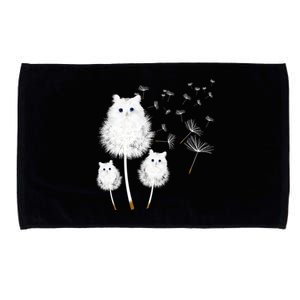 Cat Dandelion Amazing Flower Cat Lover Design Gift Microfiber Hand Towel