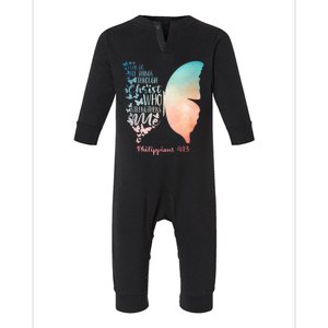 Can Do All Things Through Christ Who Strengthens Me Saying Infant Fleece One Piece