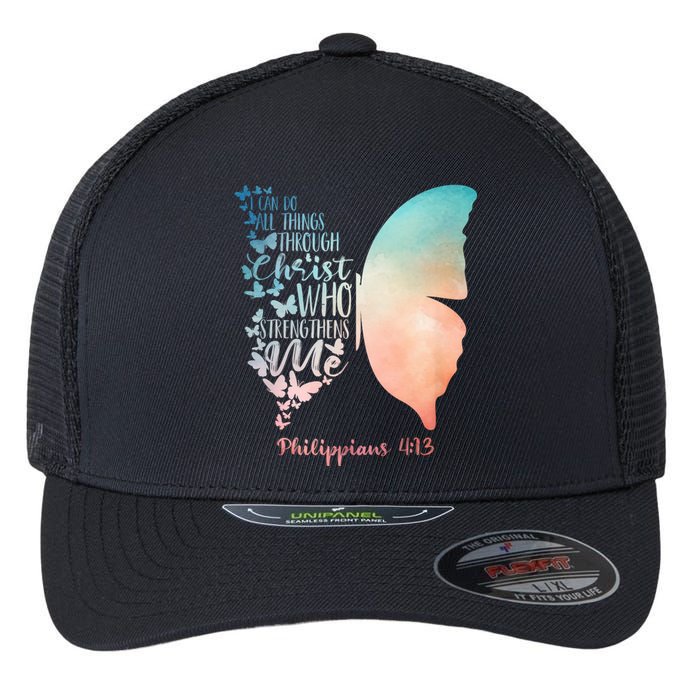 Can Do All Things Through Christ Who Strengthens Me Saying Flexfit Unipanel Trucker Cap