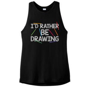 Cool Drawing Art Sketch Pencil Artist Lovers Ladies PosiCharge Tri-Blend Wicking Tank