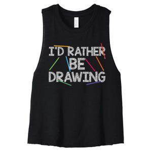 Cool Drawing Art Sketch Pencil Artist Lovers Women's Racerback Cropped Tank