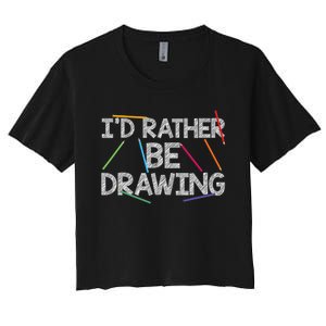 Cool Drawing Art Sketch Pencil Artist Lovers Women's Crop Top Tee