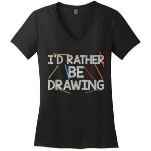 Cool Drawing Art Sketch Pencil Artist Lovers Women's V-Neck T-Shirt