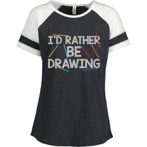 Cool Drawing Art Sketch Pencil Artist Lovers Enza Ladies Jersey Colorblock Tee