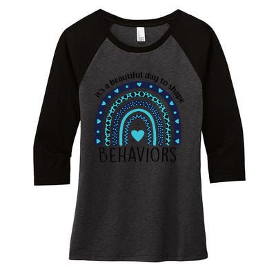 Colorful Day ABA Therapist Inspiring Behavior Change Women's Tri-Blend 3/4-Sleeve Raglan Shirt