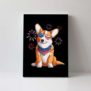 Corgi Dog American USA Flag 4th of July Corgi Lover Canvas