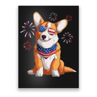 Corgi Dog American USA Flag 4th of July Corgi Lover Poster