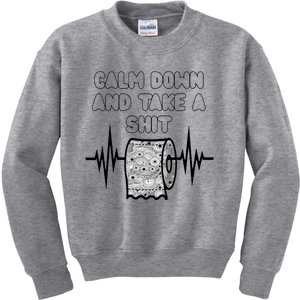 Calm Down And Take A Shit Colon Cancer Crohns Colitis Gift Kids Sweatshirt