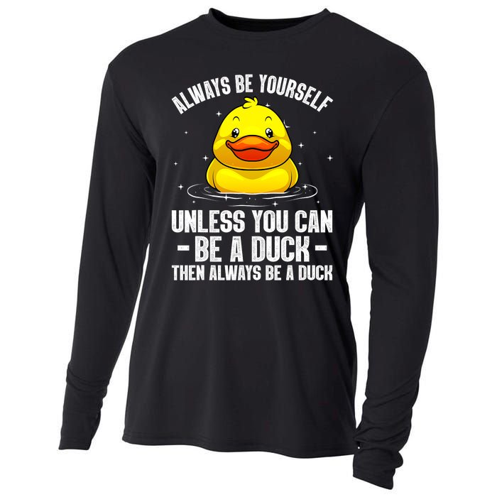 Cute Duck Aquatic Bird Rubber Duck Lovers Cooling Performance Long Sleeve Crew