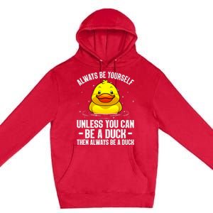 Cute Duck Aquatic Bird Rubber Duck Lovers Premium Pullover Hoodie