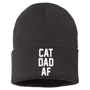 Cat Dad AF TShirt For Dads Of Cats Sustainable Knit Beanie