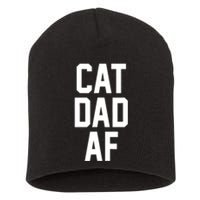 Cat Dad AF TShirt For Dads Of Cats Short Acrylic Beanie