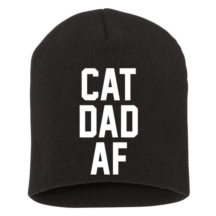 Cat Dad AF TShirt For Dads Of Cats Short Acrylic Beanie