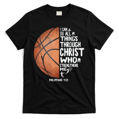 Can Do All Things Through Christ Philippians 4:13 Basketball T-Shirt