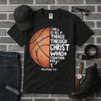 Can Do All Things Through Christ Philippians 4:13 Basketball Tall T-Shirt
