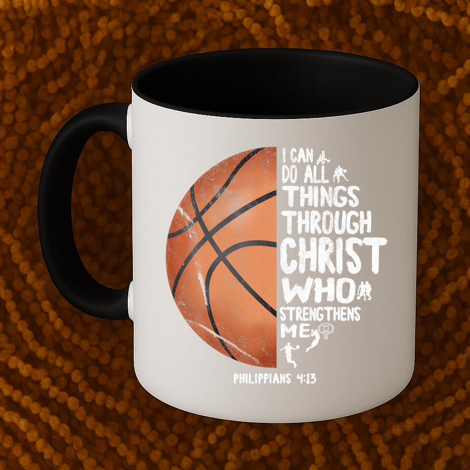 Can Do All Things Through Christ Philippians 4:13 Basketball Mug