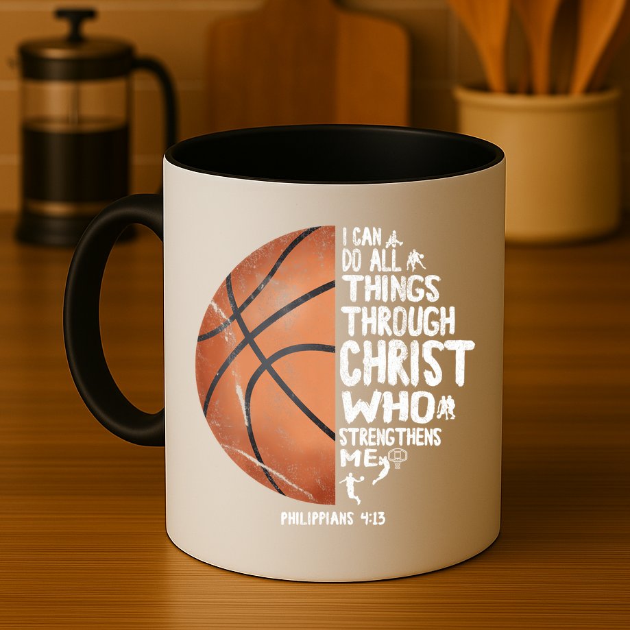 Can Do All Things Through Christ Philippians 4:13 Basketball Mug