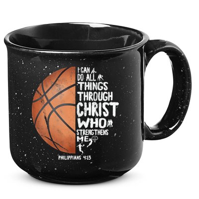 Can Do All Things Through Christ Philippians 4:13 Basketball 15oz Campfire Ceramic Mug