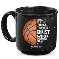 Can Do All Things Through Christ Philippians 4:13 Basketball 15oz Campfire Ceramic Mug