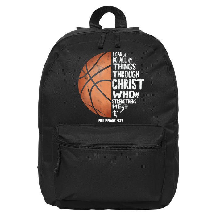 Can Do All Things Through Christ Philippians 4:13 Basketball 16 in Basic Backpack