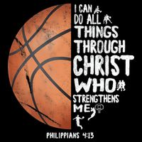 Can Do All Things Through Christ Philippians 4:13 Basketball 16 in Basic Backpack