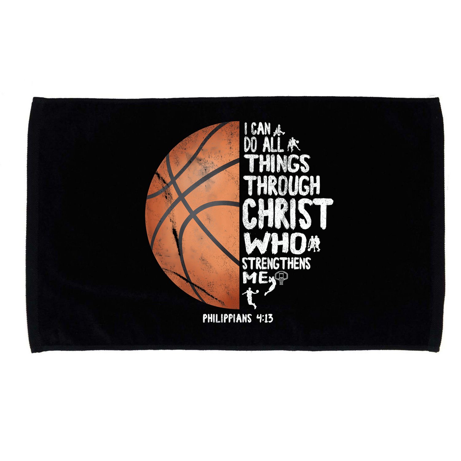 Can Do All Things Through Christ Philippians 4:13 Basketball Microfiber Hand Towel