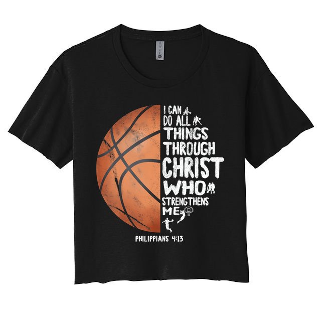 Can Do All Things Through Christ Philippians 4:13 Basketball Crop Top