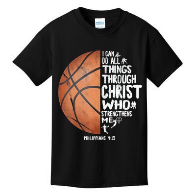 Can Do All Things Through Christ Philippians 4:13 Basketball Kids T-Shirt