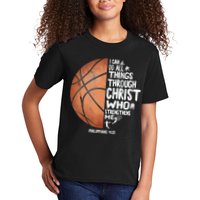 Can Do All Things Through Christ Philippians 4:13 Basketball Kids T-Shirt