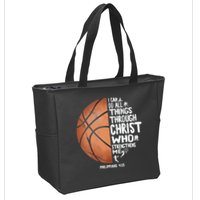Can Do All Things Through Christ Philippians 4:13 Basketball Zip Tote Bag