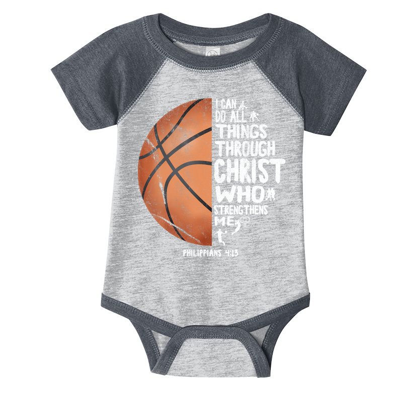 Can Do All Things Through Christ Philippians 4:13 Basketball Infant Baby Jersey Bodysuit