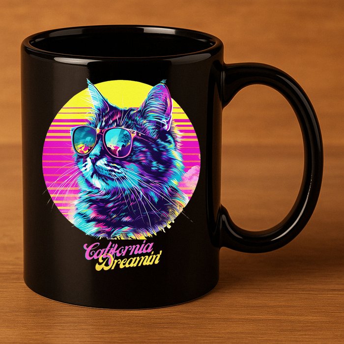 Catifornia Dreamin About Birds And Mice 11oz C Handle Ceramic Mug