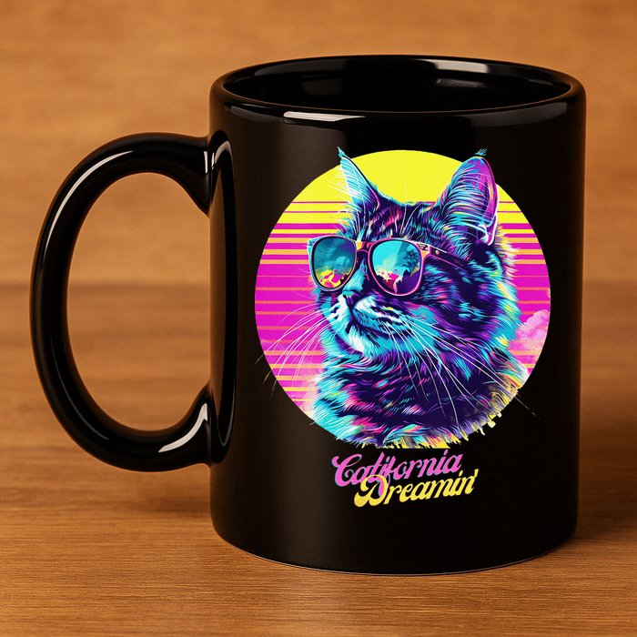 Catifornia Dreamin About Birds And Mice 11oz C Handle Ceramic Mug
