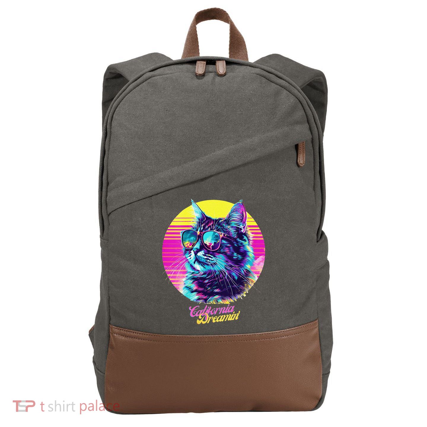 Catifornia Dreamin About Birds And Mice Cotton Canvas Backpack