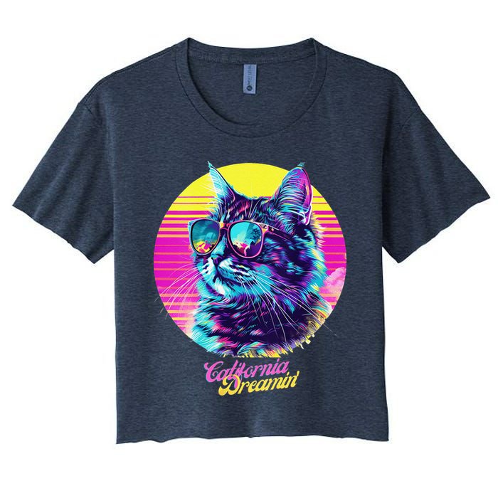 Catifornia Dreamin About Birds And Mice Women's Crop Top Tee