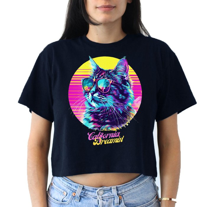 Catifornia Dreamin About Birds And Mice Women's Crop Top Tee