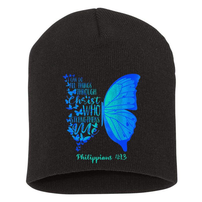 Can Do All Things Through Christ Who Strengthens Me I Gift Short Acrylic Beanie