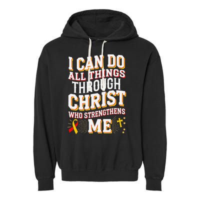 Can Do All Things Through Christ Hepatitis Awareness Garment-Dyed Fleece Hoodie