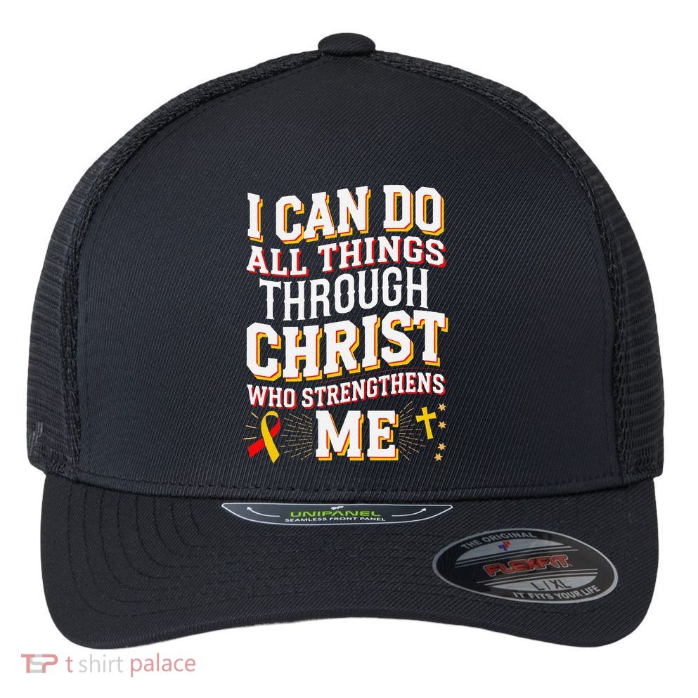 Can Do All Things Through Christ Hepatitis Awareness Flexfit Unipanel Trucker Cap