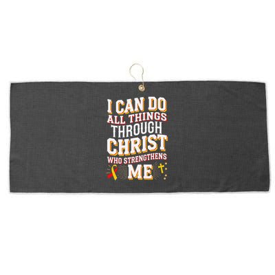 Can Do All Things Through Christ Hepatitis Awareness Large Microfiber Waffle Golf Towel