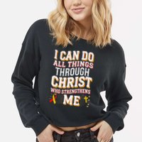 Can Do All Things Through Christ Hepatitis Awareness Cropped Pullover Crew