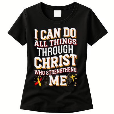 Can Do All Things Through Christ Hepatitis Awareness Womens T-Shirt