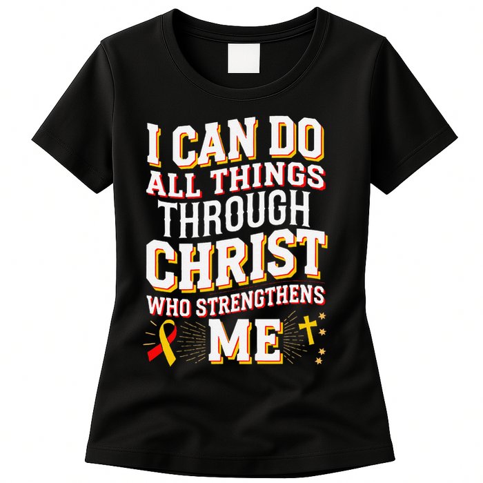 Can Do All Things Through Christ Hepatitis Awareness Womens T-Shirt